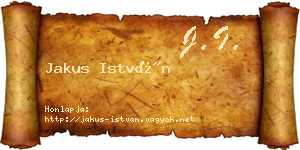 Jakus István névjegykártya